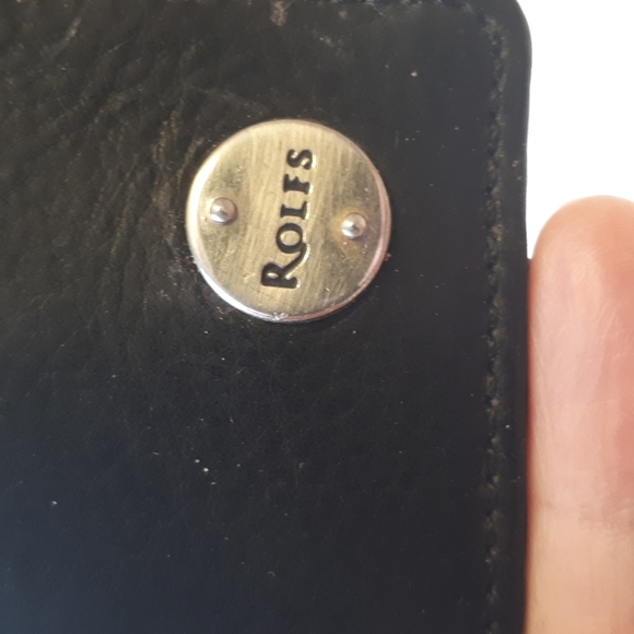 Rolfs black leather money clip with 2 slots for cards. - Picture 3 of 8